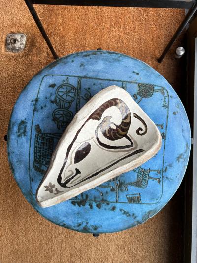  Accolay Pottery Ceramic owl vide poche by Accolay France 1960s