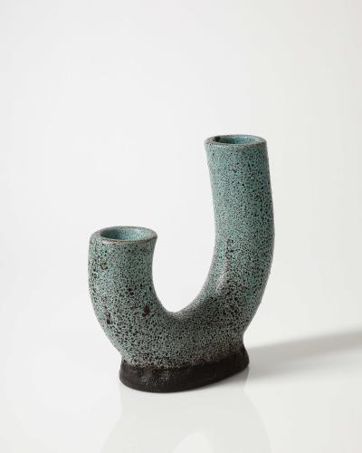  Accolay Pottery Glazed Ceramic Vase by Accolay Pottery France c 1960