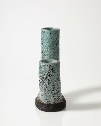  Accolay Pottery Glazed Ceramic Vase by Accolay Pottery France c 1960