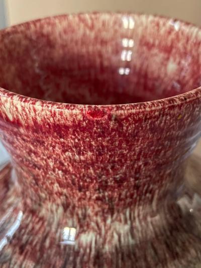  Accolay Pottery Large Accolay Green Oxblood Flambe Ceramic Vase French MCM Studio Pottery