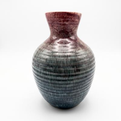  Accolay Pottery Large Accolay Green Oxblood Flambe Ceramic Vase French MCM Studio Pottery