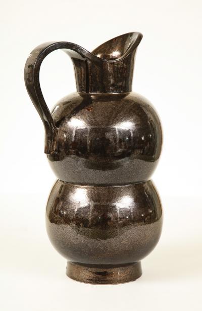  Accolay Pottery MONUMENTAL METALLIC PITCHER BY ACCOLAY