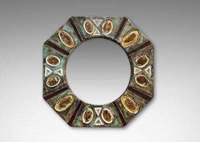  Accolay Pottery Mirror by les Potieres dAccolay