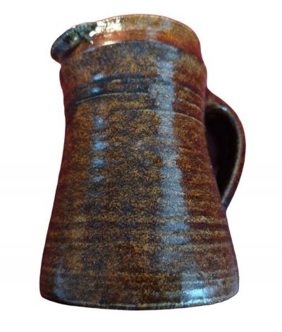  Accolay Pottery Poterie dAccolay Brutalist Tobacco Glazed Ceramic Pitcher 13cm