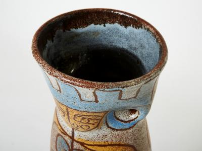  Accolay Pottery Rare Mid Century Large French Accolay ceramic totem vase 1950s