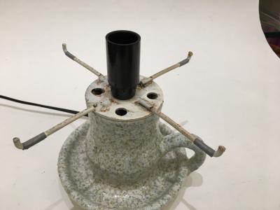  Accolay Pottery Stoneware and resin with inclusions lamp Accolay circa 1960