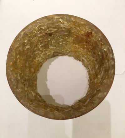  Accolay Pottery Stoneware and resin with inclusions lamp Accolay circa 1960
