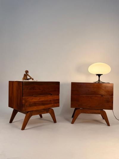  Ace Hi Pair of Solid Walnut Nightstands by Ace Hi