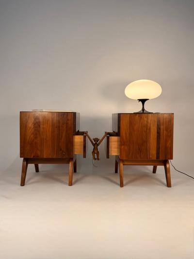  Ace Hi Pair of Solid Walnut Nightstands by Ace Hi
