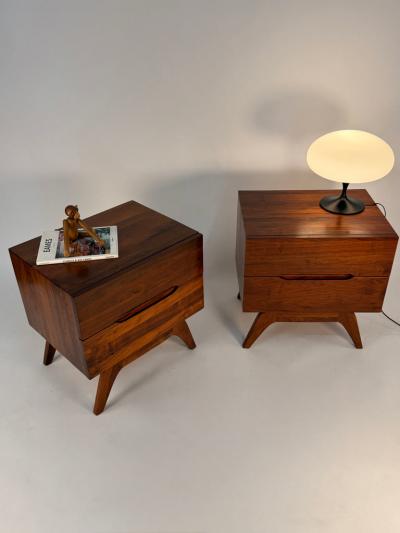  Ace Hi Pair of Solid Walnut Nightstands by Ace Hi