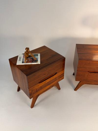  Ace Hi Pair of Solid Walnut Nightstands by Ace Hi