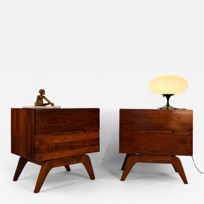  Ace Hi Pair of Solid Walnut Nightstands by Ace Hi