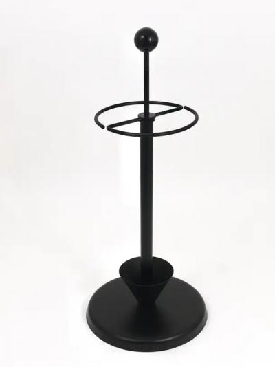  Achille Pier Giacomo Castiglioni Black Post Modern Castiglioni Memphis Style Umbrella Stand Italy 1980s