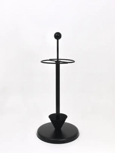  Achille Pier Giacomo Castiglioni Black Post Modern Castiglioni Memphis Style Umbrella Stand Italy 1980s