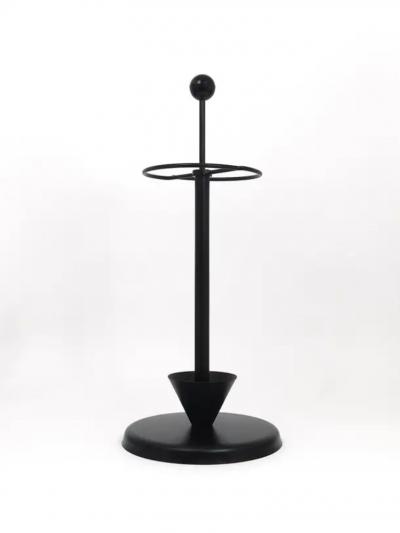  Achille Pier Giacomo Castiglioni Black Post Modern Castiglioni Memphis Style Umbrella Stand Italy 1980s