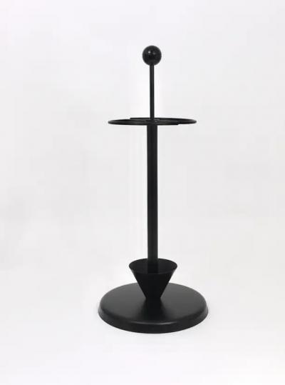  Achille Pier Giacomo Castiglioni Black Post Modern Castiglioni Memphis Style Umbrella Stand Italy 1980s