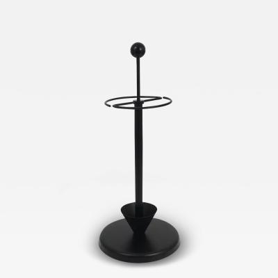  Achille Pier Giacomo Castiglioni Black Post Modern Castiglioni Memphis Style Umbrella Stand Italy 1980s