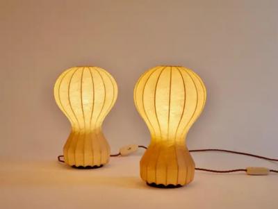  Achille Pier Giacomo Castiglioni Pair small cocoon Gatto Table Lamps Achille Pier Castiglioni Flos Italy 1960