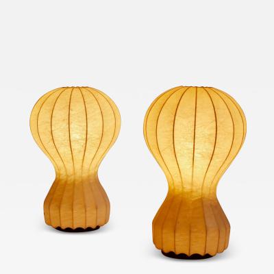  Achille Pier Giacomo Castiglioni Pair small cocoon Gatto Table Lamps Achille Pier Castiglioni Flos Italy 1960