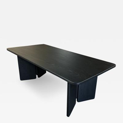  Adesso Studio Custom Mid Century Style Rectangular Black Oak Dining Table