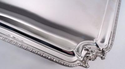  Adie Brothers Ltd English Georgian Classical Square Cartouche Salver 1954