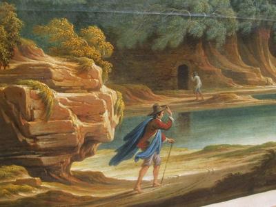  Adolf Friedrich Harper Stormy Italian Landscape with Figures