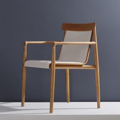  Adolini Simonini Contemporary Chair in Natural Solid Wood Upholstered Natural Wood Back Arms