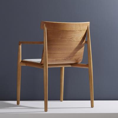  Adolini Simonini Contemporary Chair in Natural Solid Wood Upholstered Natural Wood Back Arms