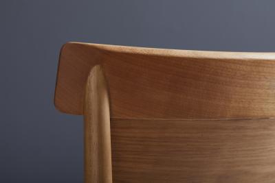  Adolini Simonini Contemporary Chair in Natural Solid Wood Upholstered Natural Wood Back Arms