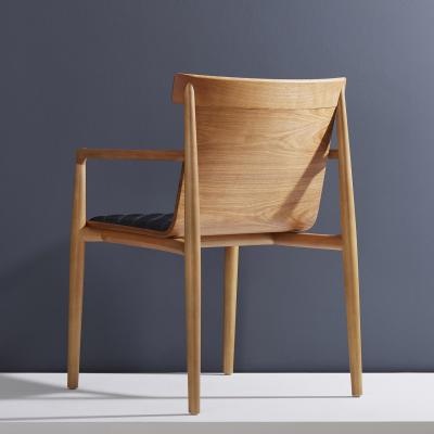  Adolini Simonini Contemporary Chair in Natural Solid Wood Upholstered Quilted No Arms