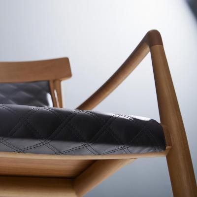  Adolini Simonini Contemporary Chair in Natural Solid Wood Upholstered Quilted No Arms