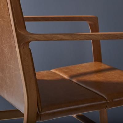  Adolini Simonini Dining chair in Leather and solid wood Contemporary Brazilian Design