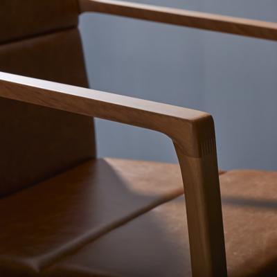  Adolini Simonini Dining chair in Leather and solid wood Contemporary Brazilian Design