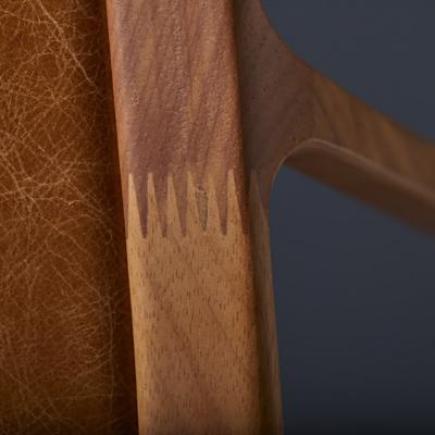  Adolini Simonini Dining chair in Leather and solid wood Contemporary Brazilian Design