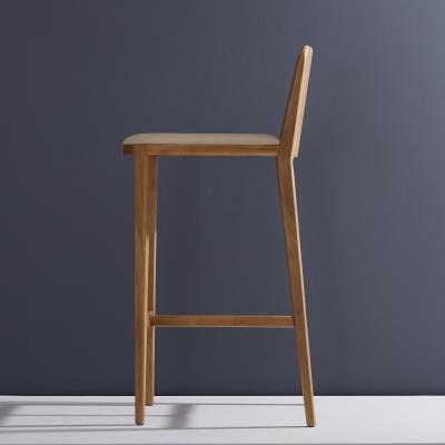  Adolini Simonini Minimal Style Bar Stool in Solid Wood Textiles or Leather Seatings solid back