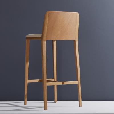  Adolini Simonini Minimal Style Bar Stool in Solid Wood Textiles or Leather Seatings solid back