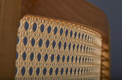  Adolini Simonini Minimal Style Chair Solid Wood Textile or leather Seat Caning Backboard Arms