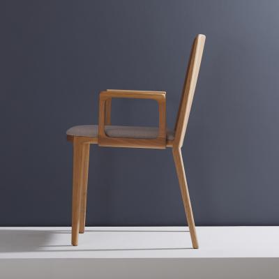  Adolini Simonini Minimal Style Chair Solid Wood Textile or leather Seat with Arms