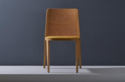 Adolini Simonini Minimal Style Chair Solid Wood Textile or leather Seating Solid Backboard