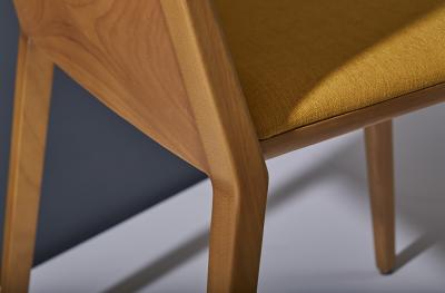 Adolini Simonini Minimal Style Chair Solid Wood Textile or leather Seating Solid Backboard