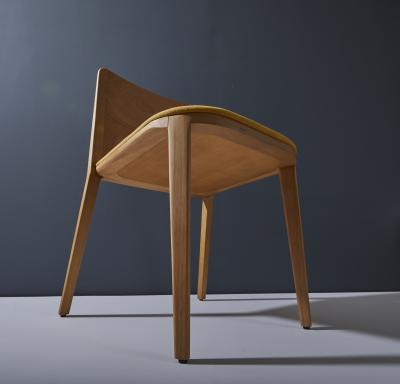 Adolini Simonini Minimal Style Chair Solid Wood Textile or leather Seating Solid Backboard