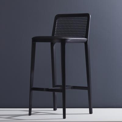  Adolini Simonini Minimal Style Solid Wood Stool Textiles or Leather Seatings Caning ebonized