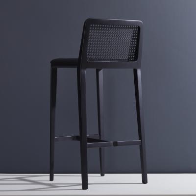  Adolini Simonini Minimal Style Solid Wood Stool Textiles or Leather Seatings Caning ebonized