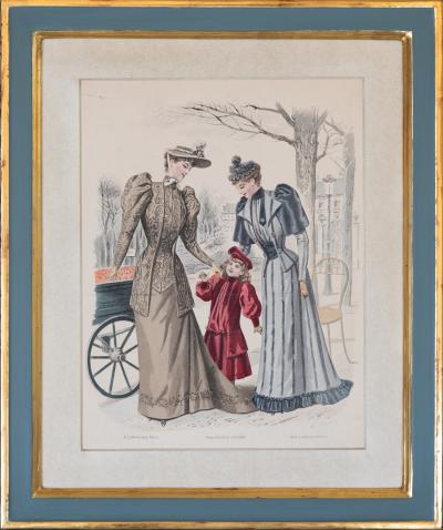  Adolphe Goubaud Cie SET OF SIX 19th CENTURY FRAMED HAND COLOURED LITHOGRAPHS