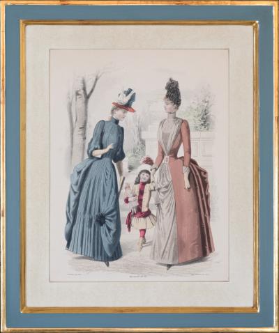  Adolphe Goubaud Cie SET OF SIX 19th CENTURY FRAMED HAND COLOURED LITHOGRAPHS