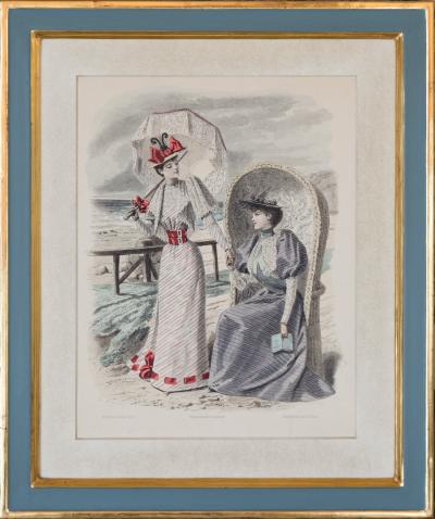  Adolphe Goubaud Cie SET OF SIX 19th CENTURY FRAMED HAND COLOURED LITHOGRAPHS