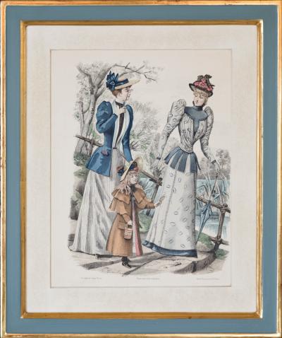  Adolphe Goubaud Cie SET OF SIX 19th CENTURY FRAMED HAND COLOURED LITHOGRAPHS