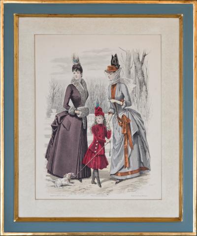  Adolphe Goubaud Cie SET OF SIX 19th CENTURY FRAMED HAND COLOURED LITHOGRAPHS