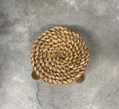  Adrien Audoux Frida Minet Adrien Audoux Frida Minet Woven Raffia Tripod Stool France 1950s