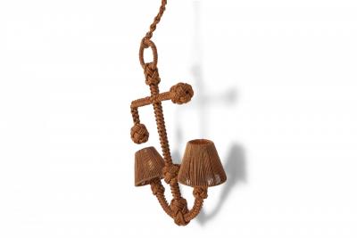  Adrien Audoux Frida Minet Audoux Minet Anchor Rope Sconce 1960s